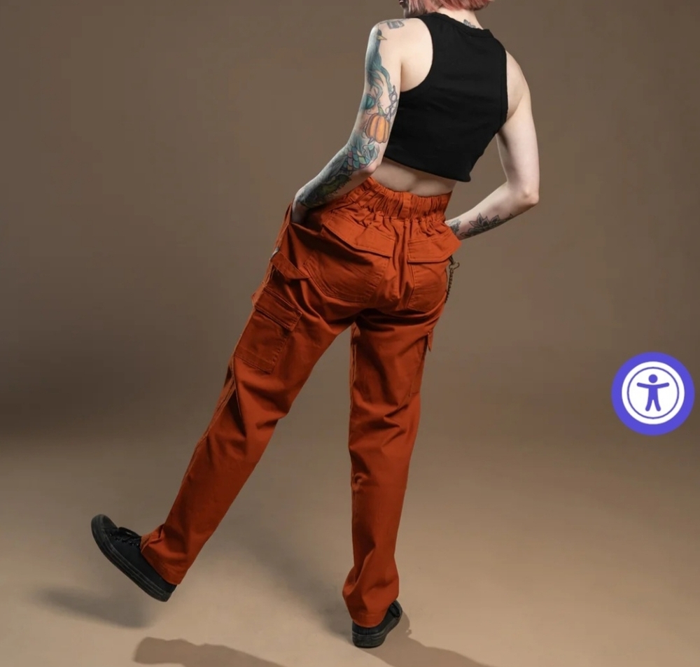 GirrlScout XS The Sloane Cargo Pant Orange Rust Girrl Scout Shop - Picture 2 of 9